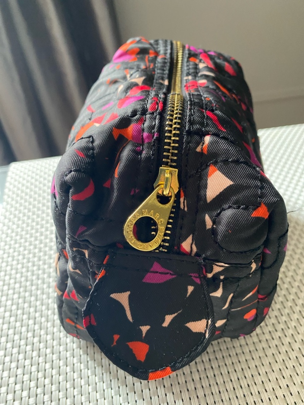 Marc by Marc Jacobs Black Cosmetic Pouch with Pink and Orange Print - Picture 2 of 8
